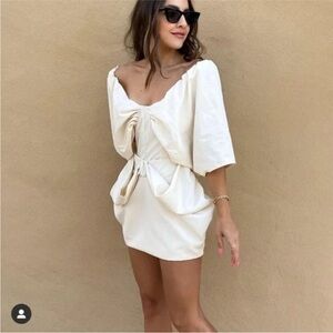 Zara Cream voluminous Bodysuit Top